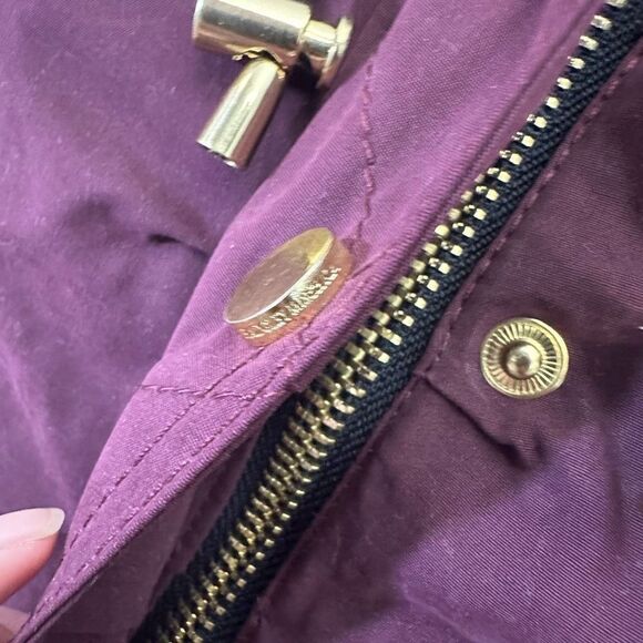 BELLE BADGLEY MISCHKA Burgundy Fleece & Faux Fur Trimmed Hooded Parka sz Medium‎ - Picture 6 of 11